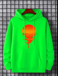 Black milk bottle lemon print plus velvet pullover hoodie front view