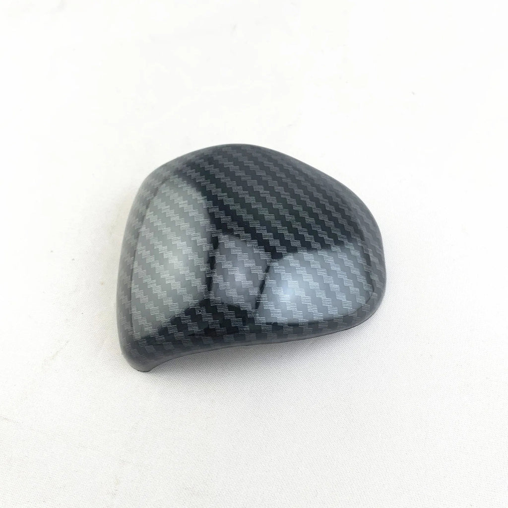 Smart RunK3 black carbon fibre pattern gear shift knob cover for car interior.
