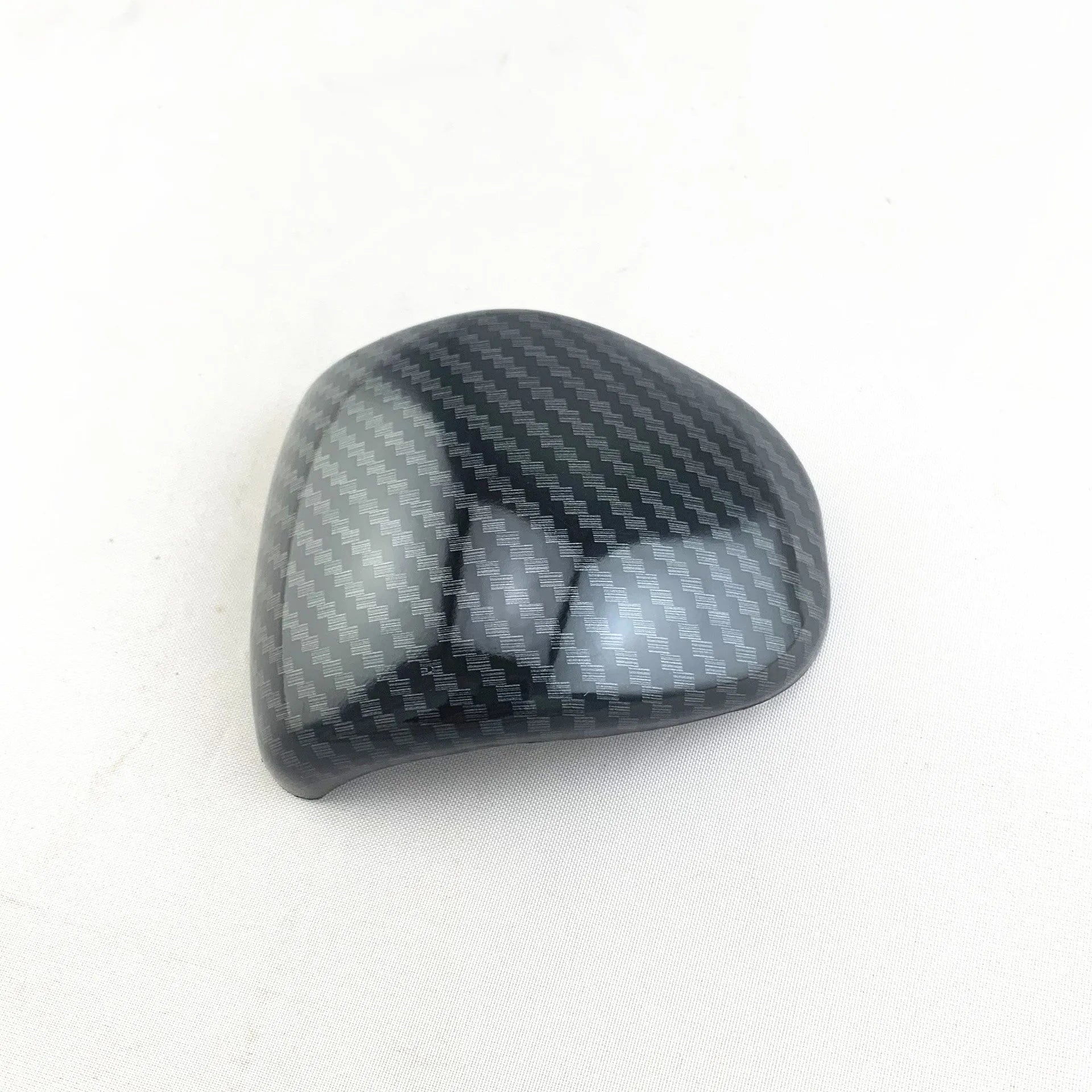 Smart RunK3 black carbon fibre pattern gear shift knob cover for car interior.
