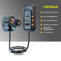 YQ8 Black five-port 120W car PD fast charger for front or rear vehicle installation