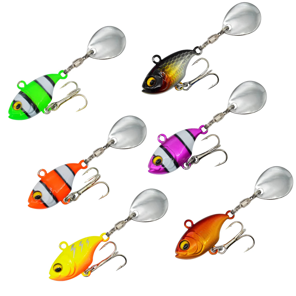 Metal sea fishing iron plate lure with rotating sequins in gold colour variant