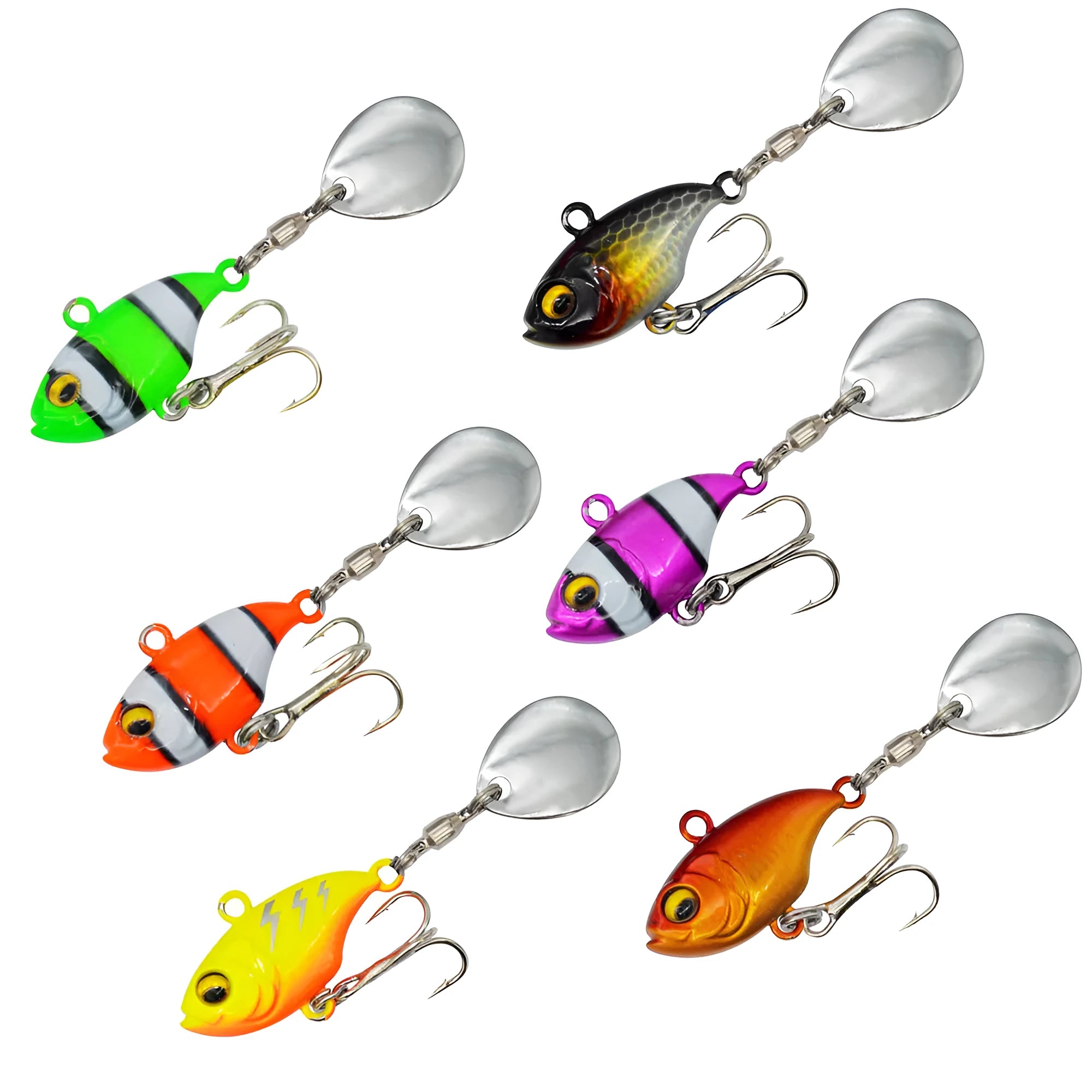 Metal sea fishing iron plate lure with rotating sequins in gold colour variant