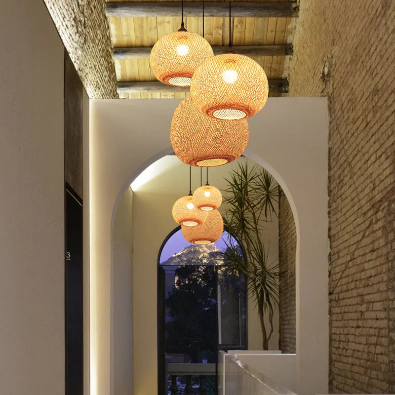Pastoral hall chandelier with bulb for bedroom leisure spaces in diameter 30cm option