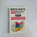 Pink paper cover coil-bound brain mental health notebook with 80g pages, open to blank pages