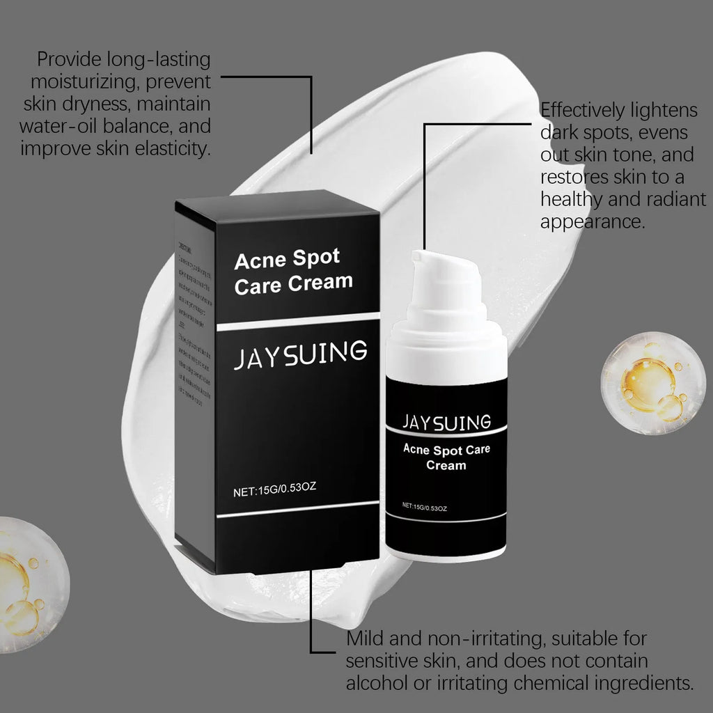 15g tube of mild acne treatment cream with mint, tea tree oil and aloe leaf ingredients