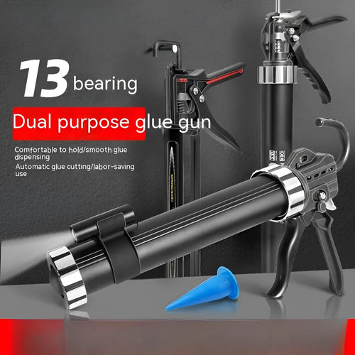 Aluminium alloy automatic glass glue gun with 13-bearing structure for silicone sealants