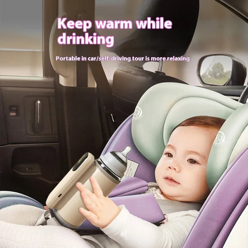 Universal baby bottle insulation warmer with 8000mAh fast-charge battery, charger, and instruction manual.