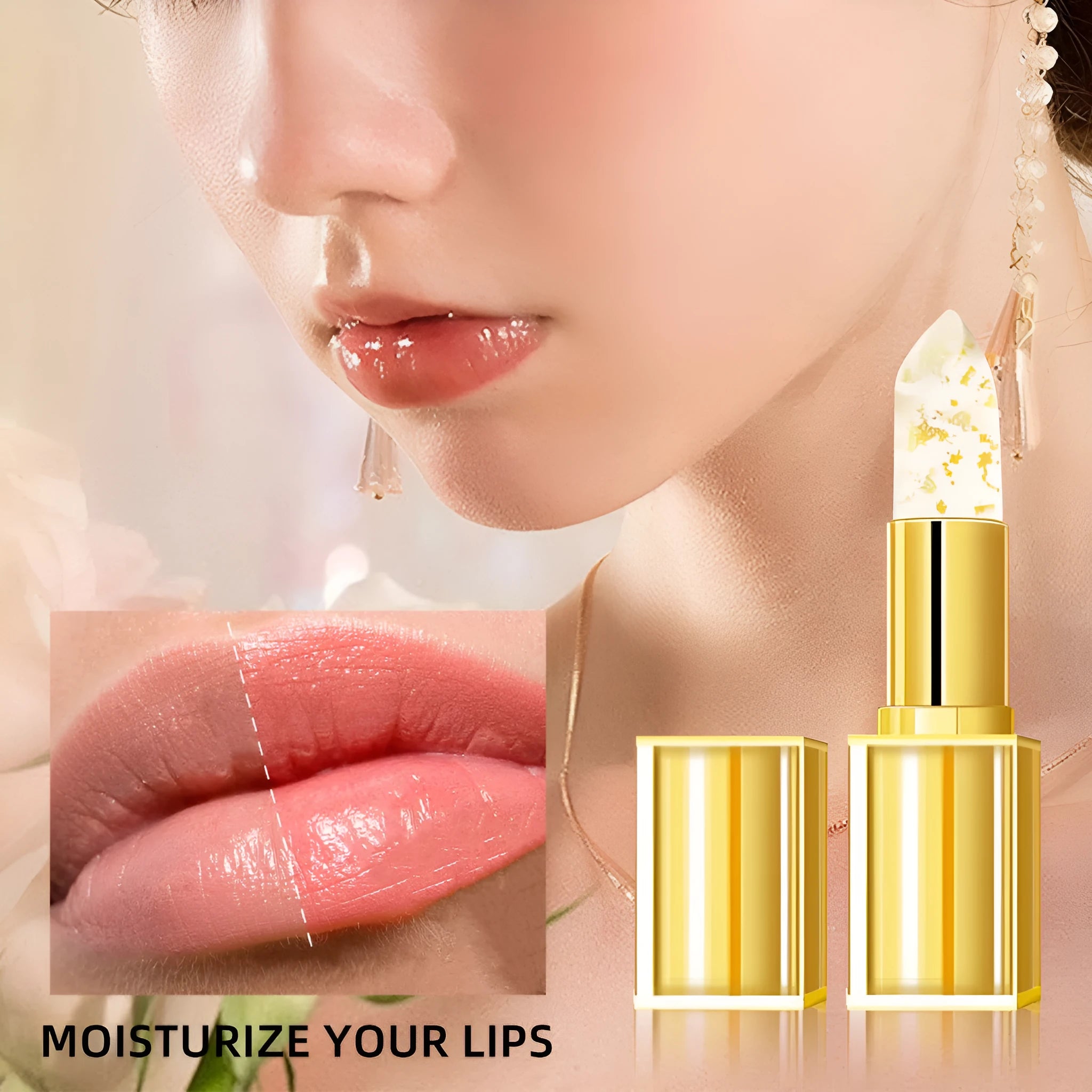 Anti-smudge gilding lipstick with warm colour-changing properties, model YB1001.