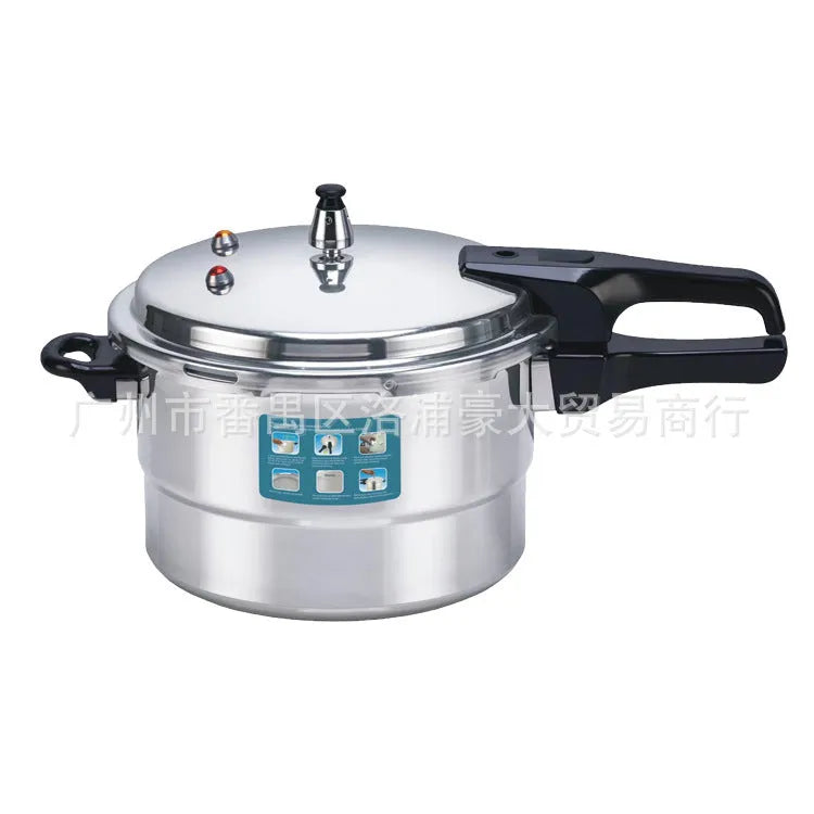 White universal pressure cooker, aluminium alloy uncoated pot, 22cm 5L, gas and induction compatible