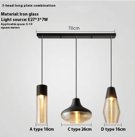 Glass creative chandelier for modern staircase cafe bar restaurant 220V pendant light