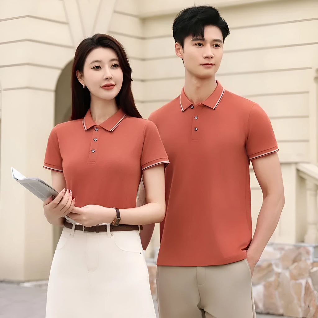 Ice Silk work polo shirt in solid colour showing cooling fabric texture and professional collar design