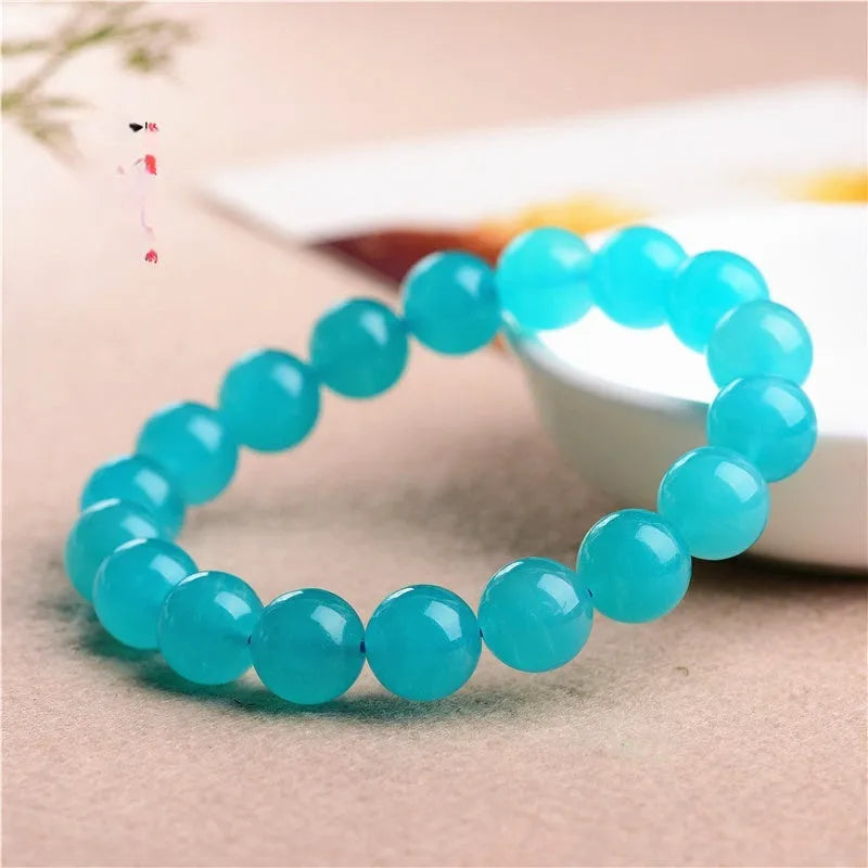 Natural Amazonite scattered beads in various sizes from 6mm to 13mm with polished finish and Ice colour grades