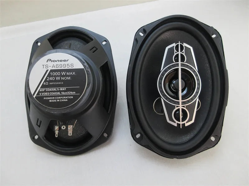 TS-A6995S 6x9 coaxial car speaker with rubber surround and iron basin rack