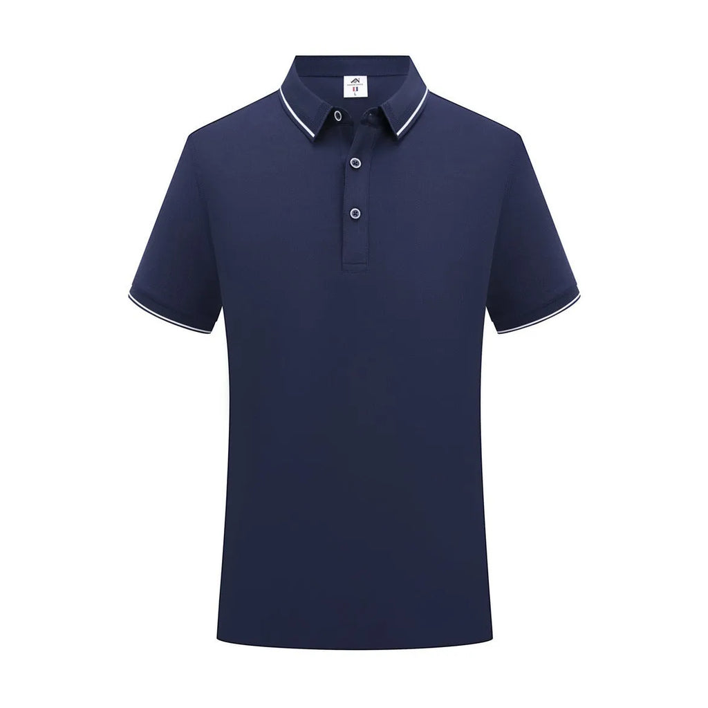 Short-sleeved asymmetric polo shirt for beauticians in pea green, shown on a hanger.