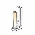 LED table lamp bookend in polished aluminium wood colour, 260mm tall, with acrylic and aluminium body and Type-C charging