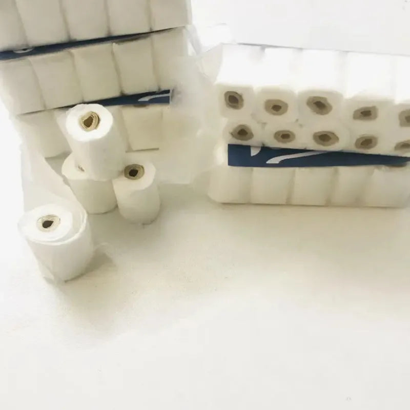 Miniature paper simulated toilet paper roll model with cardboard tube for children.