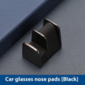 Zinc alloy and leather car dashboard clip for holding sunglasses, shown in green, black, grey, or red.