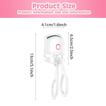 Premium rechargeable heated eyelash curler with dual temperature settings for creating long-lasting, natural-looking curled lashes