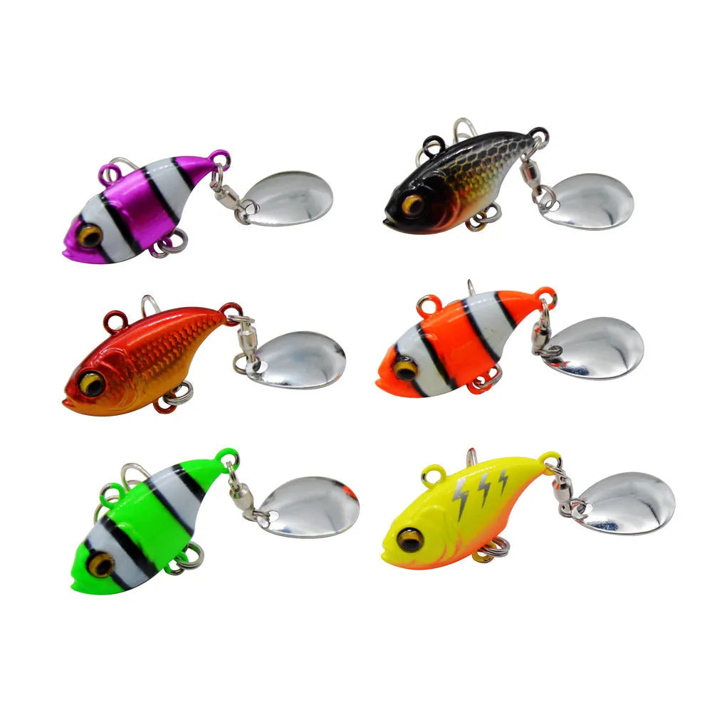 Metal sea fishing iron plate lure with rotating sequins in gold colour variant