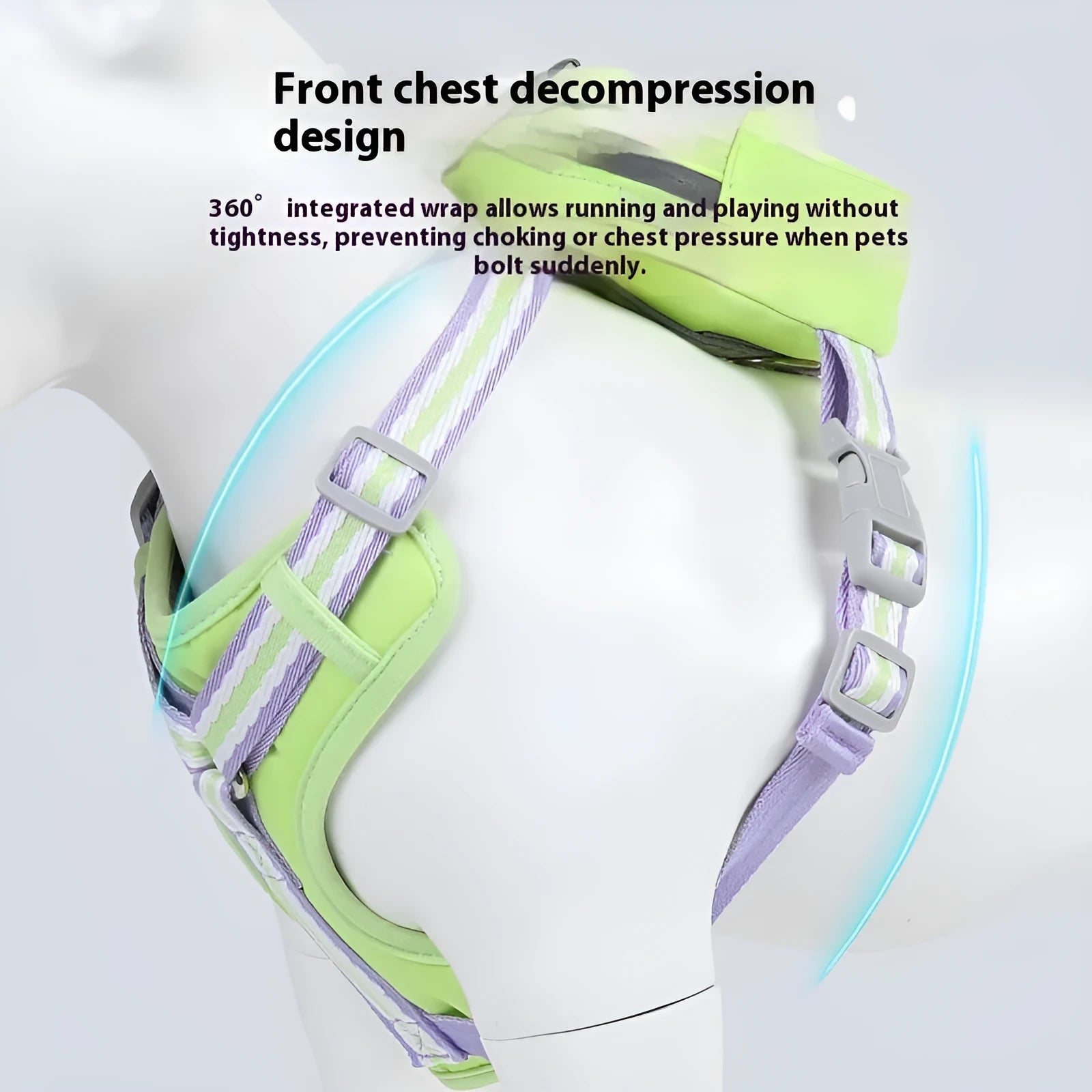 Explosion-proof anti-strangulation pet harness in Oxford cloth with attached holding rope
