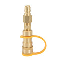 Gold brass gas propane conversion charging connector with 3/8 thread