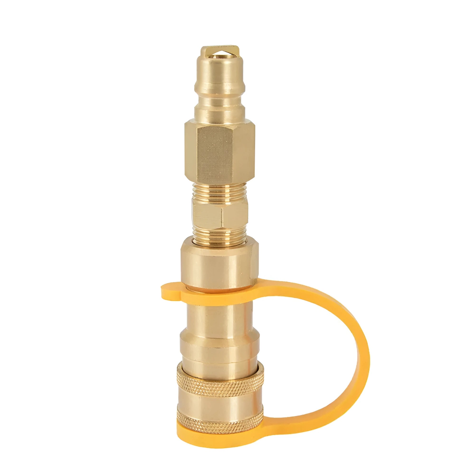 Gold brass gas propane conversion charging connector with 3/8 thread