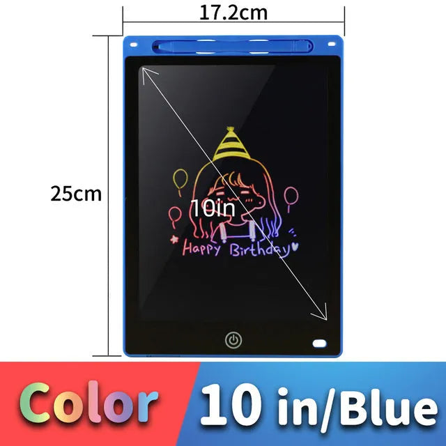 LCD drawing tablet for children with stylus in multiple sizes and colours