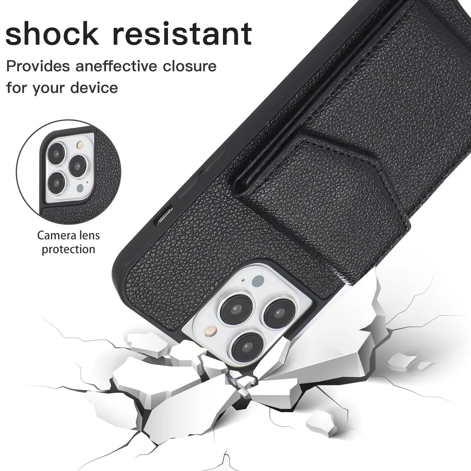 TPU leather iPhone mobile phone case with an inclined straddle and plug-in fishtail design in solid colour.