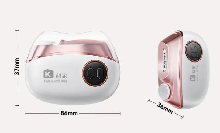 Blue electric nail clipper and automatic polish two-in-one tool with USB Type-C charging port
