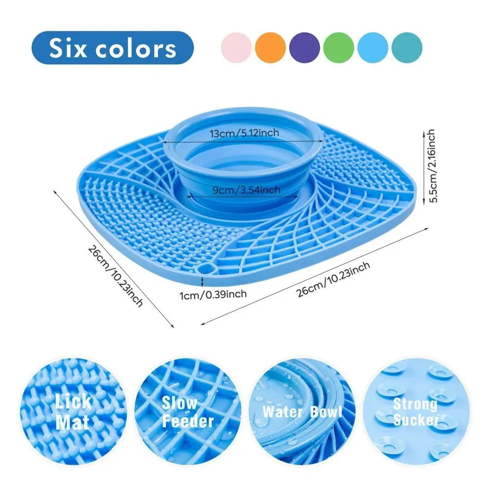 Pet dog slow feeder bowl non slip puzzle anti-gulping feeding dish for small medium dogs