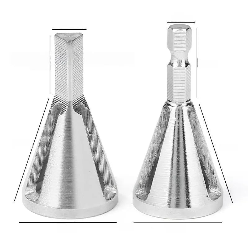 High-speed steel hexagonal three-groove deburring tool for drill bits in black finish
