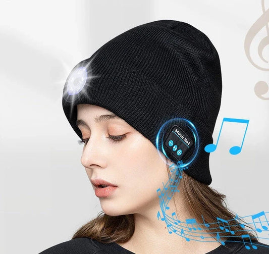 Wireless Bluetooth Beanie Hat with Built-in Headphones for Music, Calls, and Hands-Free Use