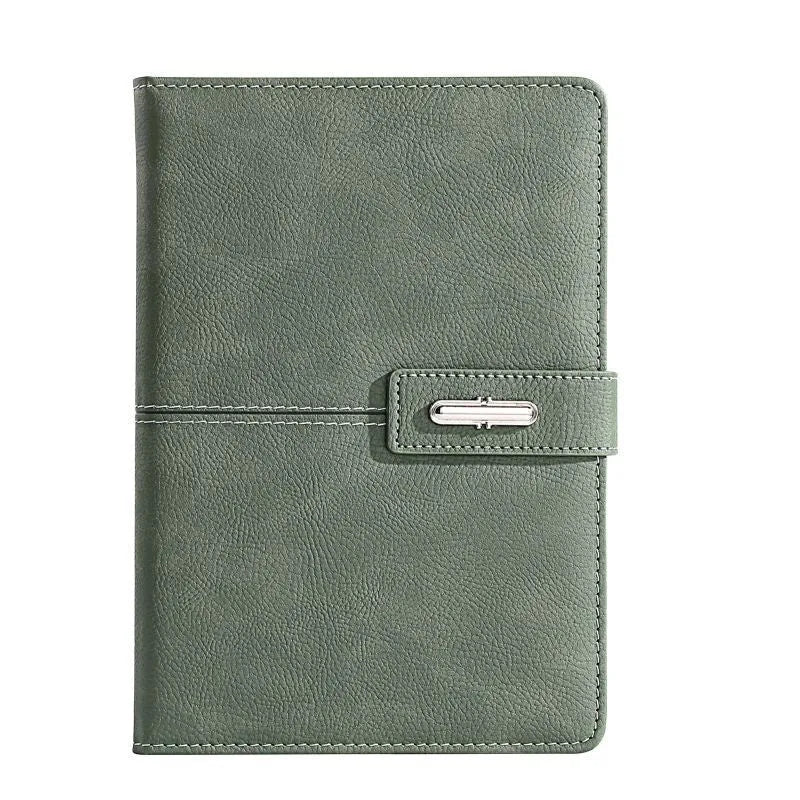 A5 notebook with PU leather cover in choice of six colours, showing wood-free paper inside
