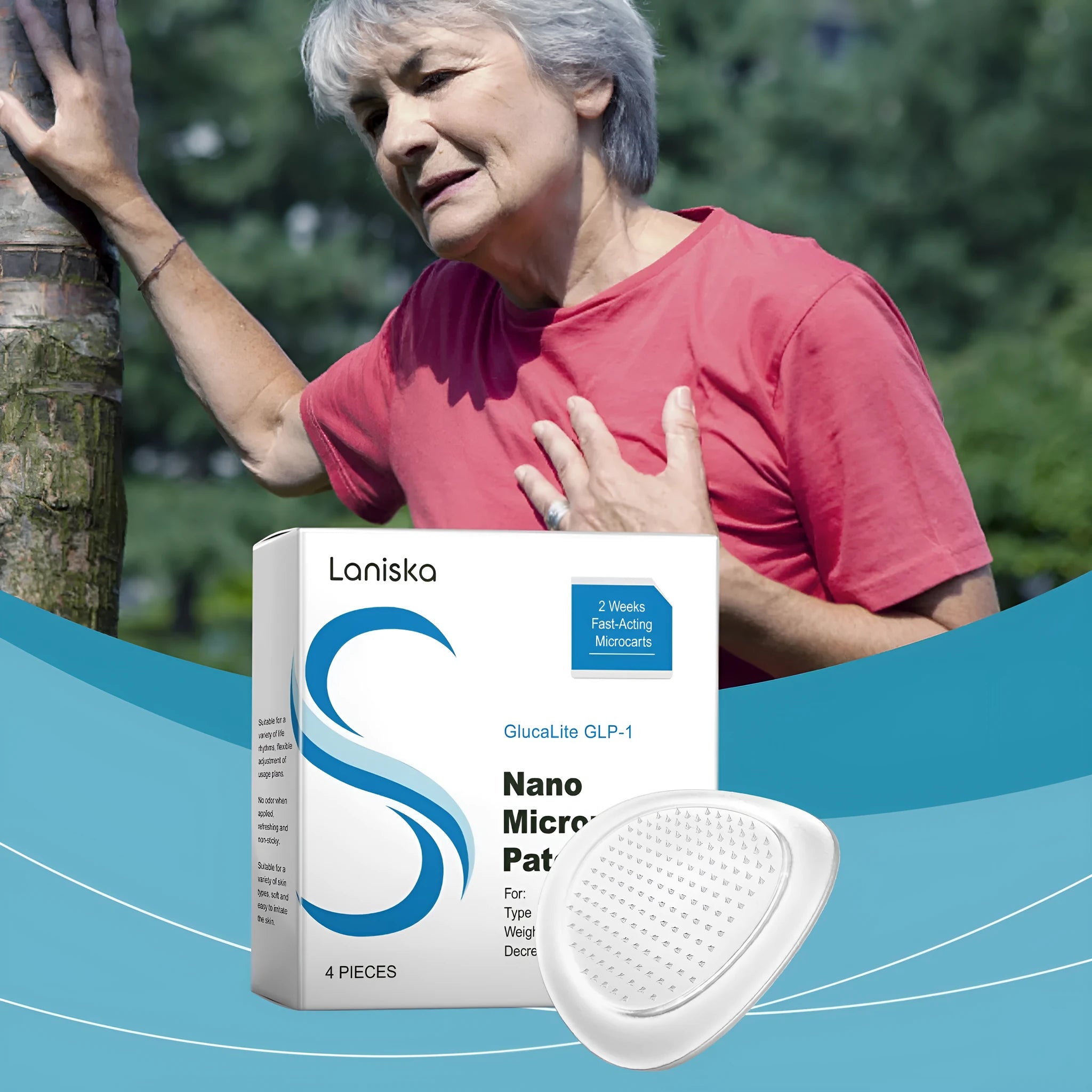 Four blood glucose management auxiliary patches with acetyl hexapeptide-8 and cinnamon oil