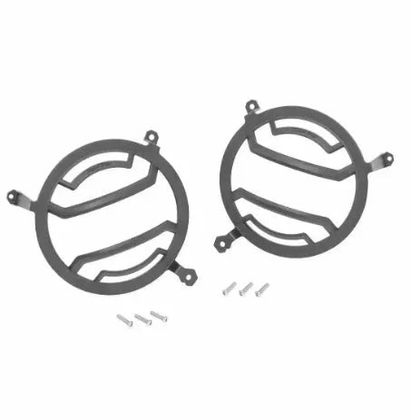 Pair of black metal tail lamp covers for Wrangler vehicle rear protection