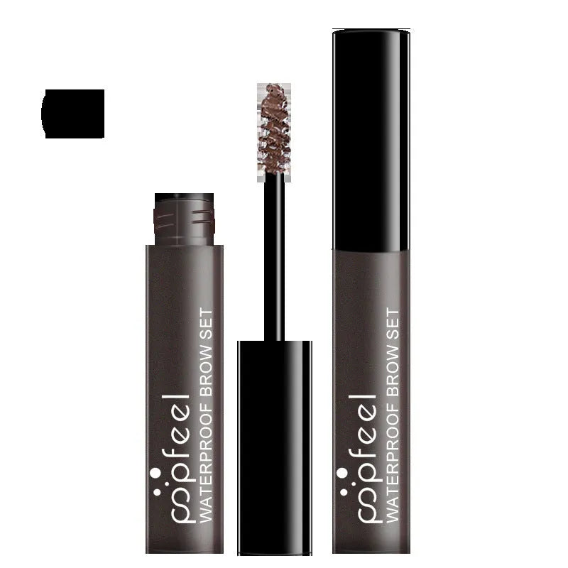 POPFEEL eyebrow dye cream kit with applicator brush and four colour option labels No.1 No.2 No.3 No.4