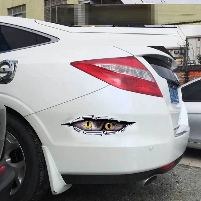 35cm long 3D car sticker with tiger eye or eagle eye design for automotive bumper decoration
