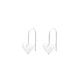 Korean style silver-colour heart-shaped copper earrings with glossy three-dimensional finish
