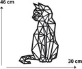 Black carved metal wall art cat silhouette laser engraved on galvanised iron 46x30cm