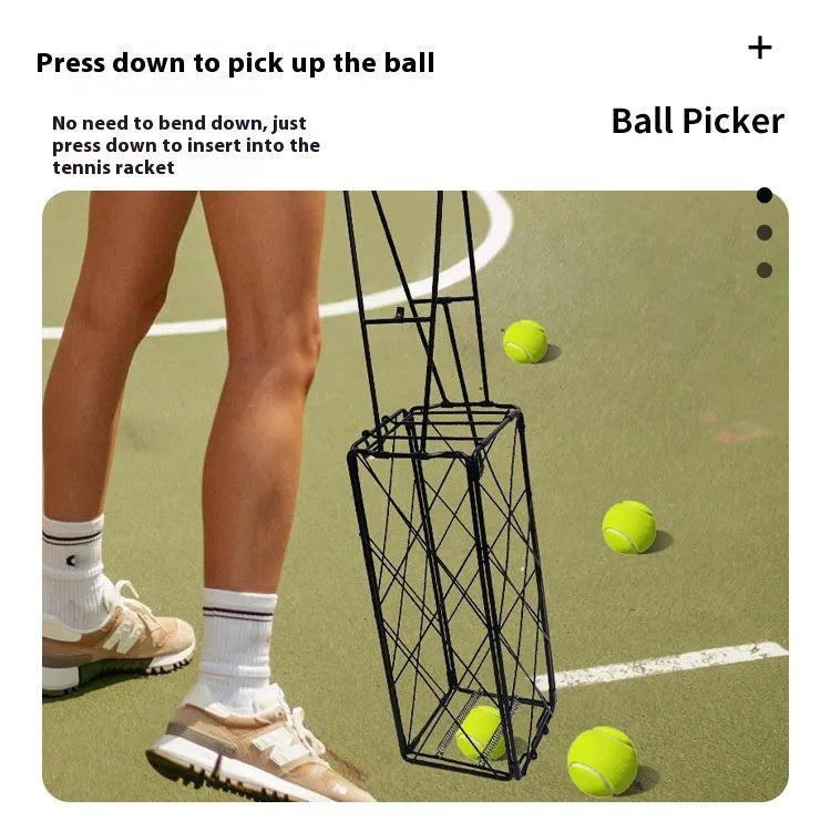 Black iron ball picker 40.5 by 8 cm for tennis and table tennis ball collection