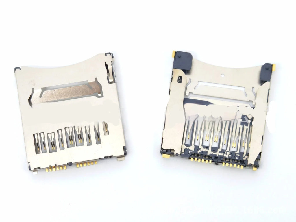 Alloy camera memory card slot replacement component showing metal construction