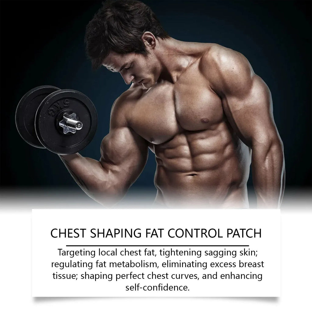 Pack of four thin men's figure control chest patches with natural ingredients