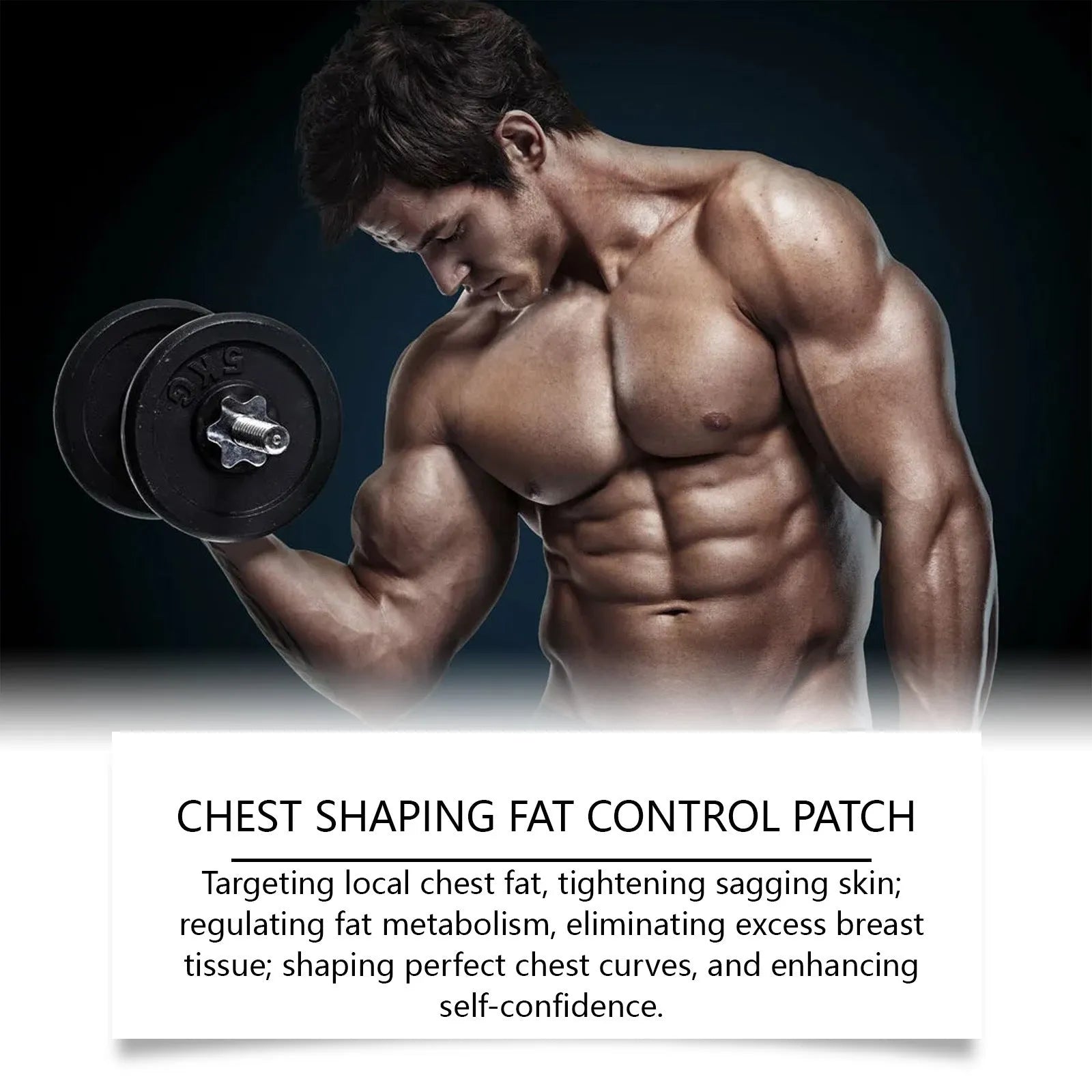 Pack of four thin men's figure control chest patches with natural ingredients