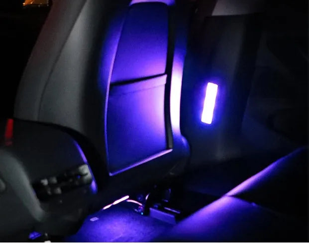 Wireless magnetic car atmosphere light with RGB colourful gradient effect on PVC body, USB powered