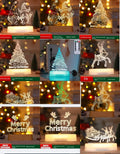 3D acrylic LED decorative lamp with Christmas tree design glowing with warm white light