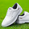Men's genuine leather golf shoe with non-slip rubber sole in 8669 Lake Blue colour
