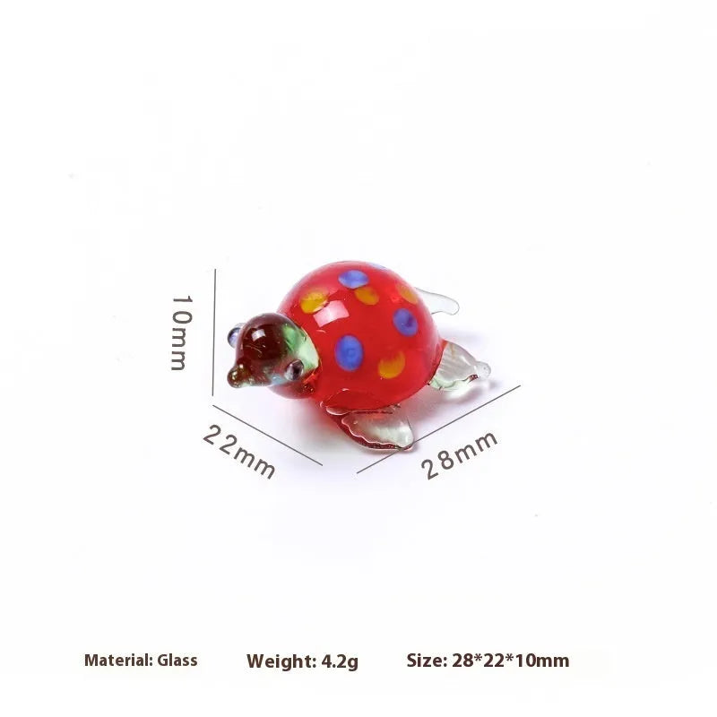 Geometric glass turtle ornament in six colour variations for desktop decoration