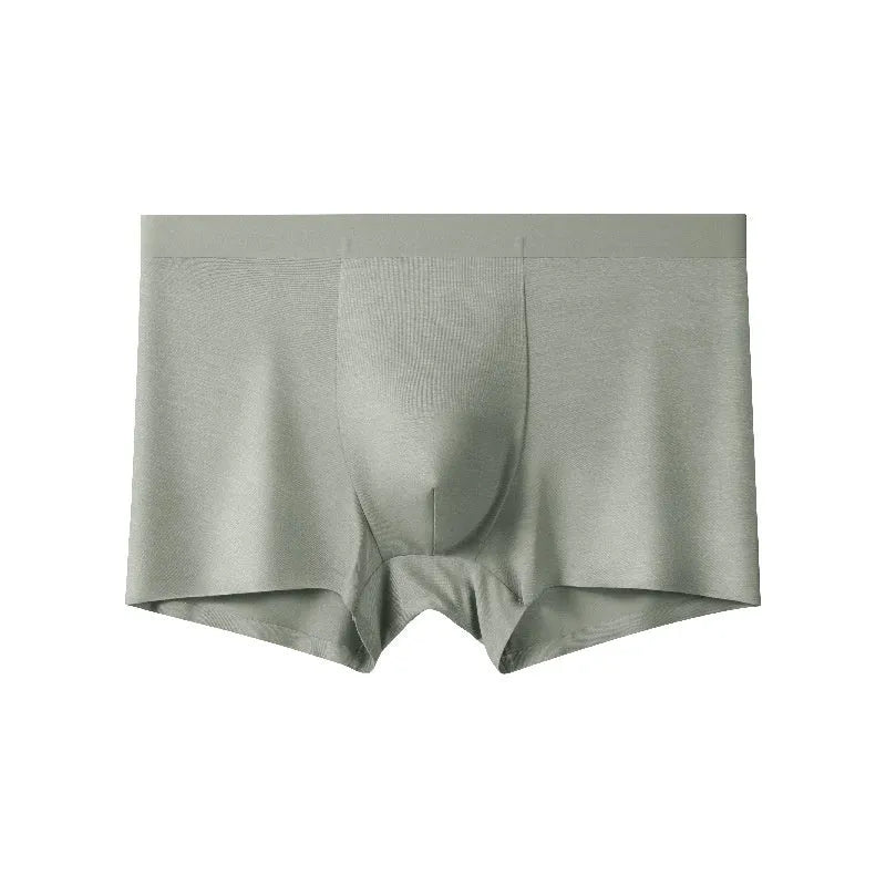 Bamboo fibre seamless men's mid waist underwear in solid colours, sizes L to 5XL, breathable and antibacterial.
