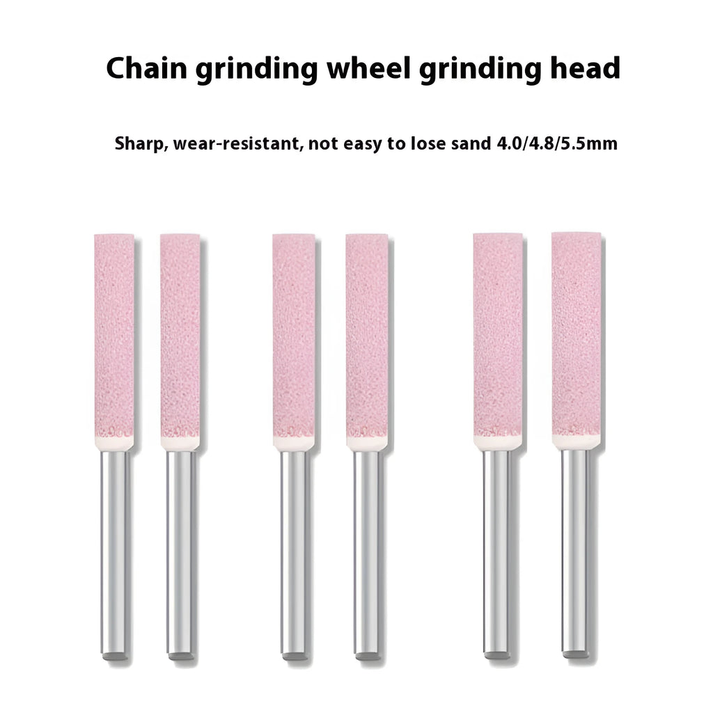 Set of ceramic cylindrical grinding heads in three sizes for chainsaw chain sharpening