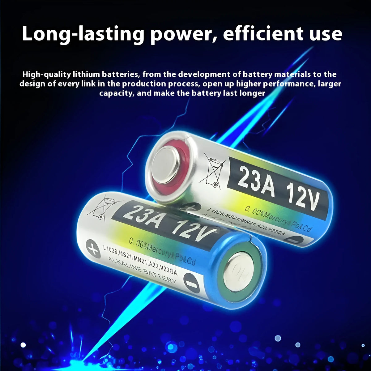 12V alkaline battery 23A 27A for roller shutter door doorbell 10x28mm cylindrical cell
